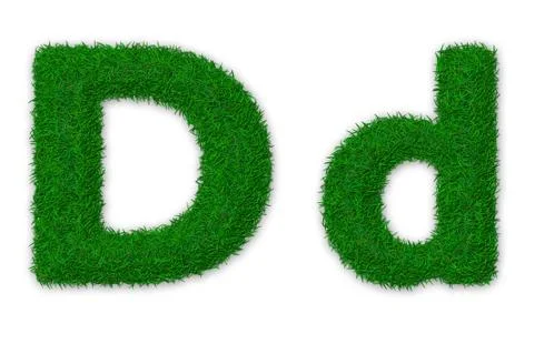 Grassy letter D Stock Illustration