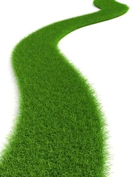 Grassy road Stock Illustration