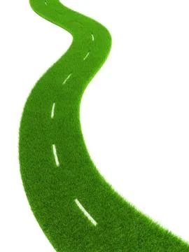 Grassy road Stock Illustration