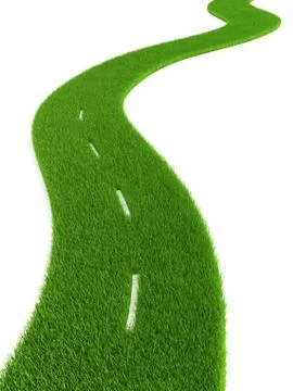 Grassy road Stock Illustration