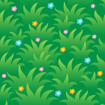 Grassy seamless background - illustration. Illustrazione stock