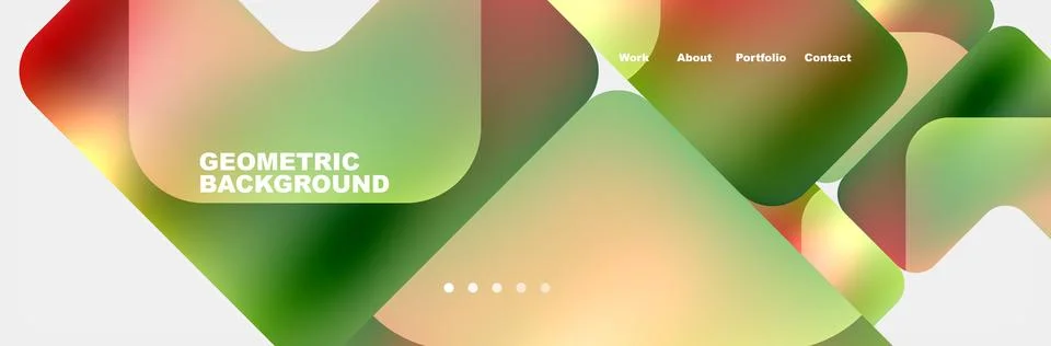Grassy triangles intersect with watery red shades on a white background Illustrazione stock
