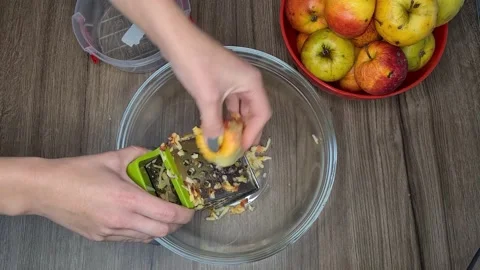 Grate Apple For Cooking Pie Video stock 171473935