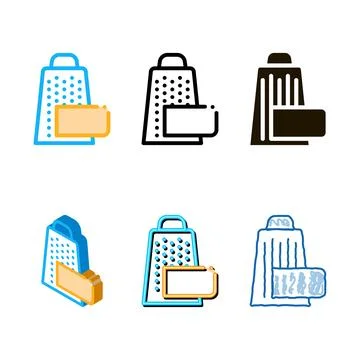 Grate cheese range icon vector outline Stock Illustration