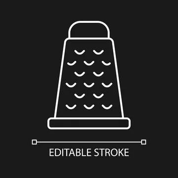 Grate for cooking white linear icon for dark theme Ilustración de archivo