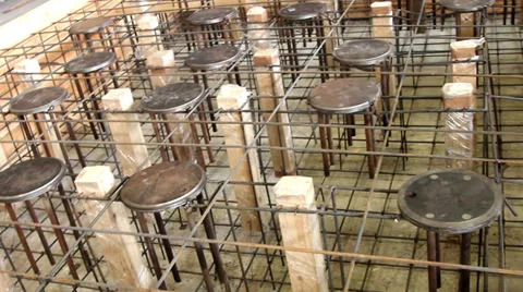 Grate the foundation for the machine 0850 Stock Footage 29517640