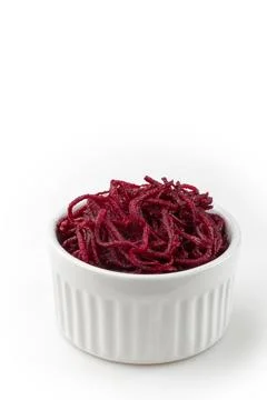 Grated beets isolated on white background. Stock Photos