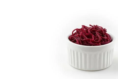Grated beets isolated on white background. Stock Photos