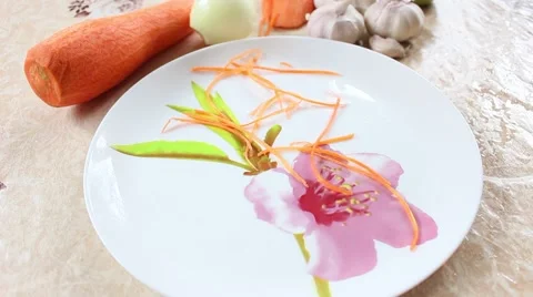 Grated carrots. Vídeo Stock 46299165