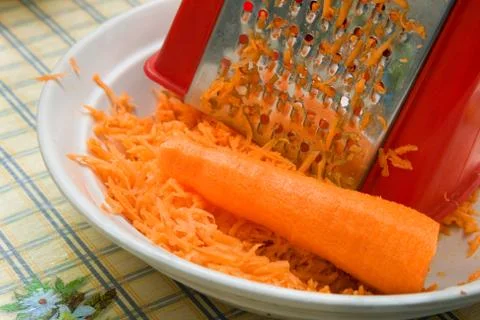 Grated carrots 스톡 사진