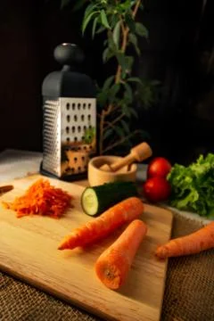 Grated carrots Stock Photos