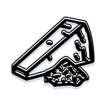 Grated cheese falling from sliced dairy product wedge Stock Illustration