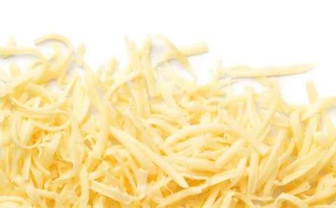 Grated Cheese Isolated On White Background Stock Photos
