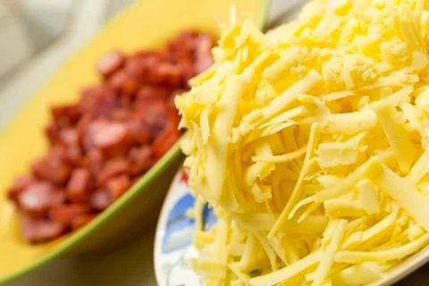 Grated cheese 스톡 사진