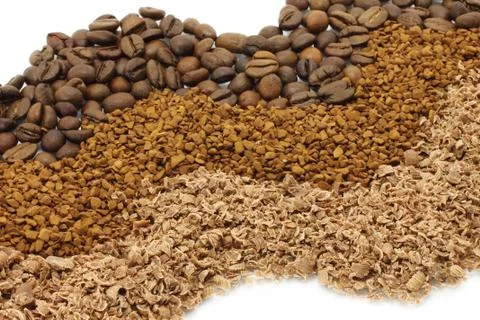 Grated chocolate and coffee path Stock Photos