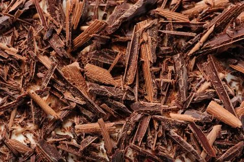 Grated chocolate closeup Stock-Fotos