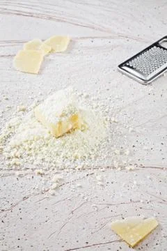 Grated parmesan cheese Stock Photos