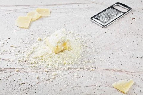 Grated parmesan cheese Stock Photos