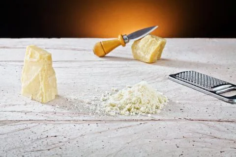 Grated parmesan cheese Stock Photos
