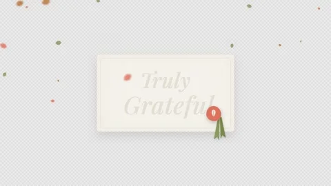 Grateful banner with animated design elements for celebrations Stock Footage 344620936