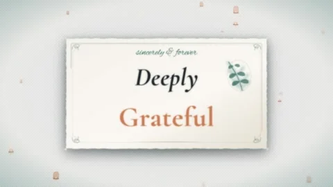 Grateful message design with deep sentiment and decorative elements Stock Footage 344593652