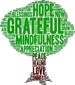 Grateful Word Cloud Stock Illustration