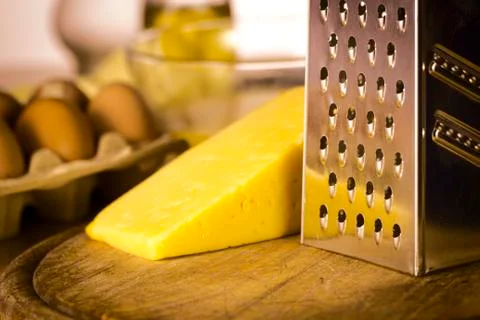 Grater cheese background Stock Photos