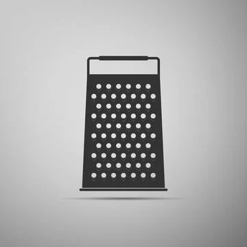 Grater icon isolated on grey background. Kitchen symbol. Flat design. Vector 库存插图