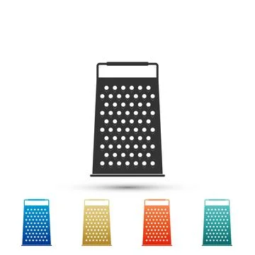 Grater icon isolated on white background. Kitchen symbol. Set elements in Stock Illustration