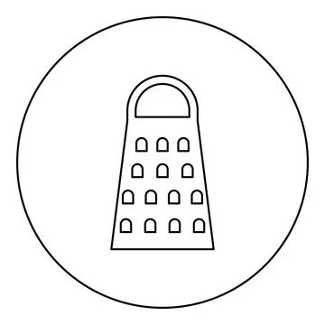 Grater for kitchen icon in circle round black color vector illustration ima.. Illustration