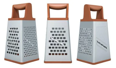 Grater, kitchen utensil. 3D rendering Grater, kitchen utensil. 3D renderin... Stock Photos