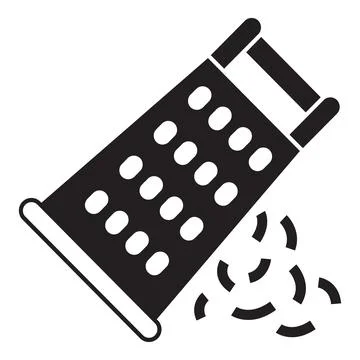 Grater making grated cheese, vegetable or spice icon glyph style Ilustración de archivo