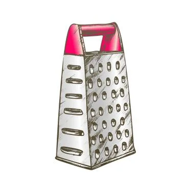 Grater Metallic Kitchenware Color Vector Stock Illustration