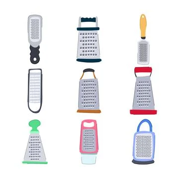 Grater set cartoon vector illustration Stock Illustration