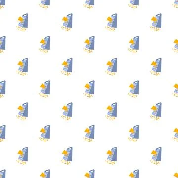 Grater shredding cheese seamless pattern background illustration Stockillustratie