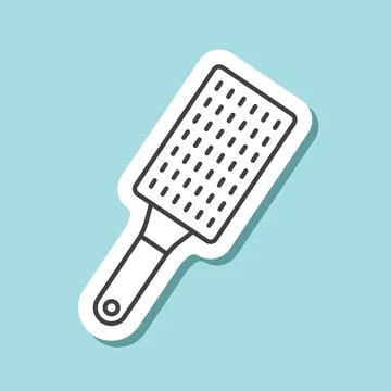 Grater sticker icon in flat style. Cookery vector illustration on isolated .. Illustration