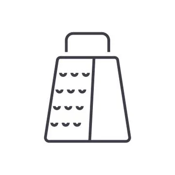 Grater vector line icon, sign, illustration on background, editable strokes Illustration