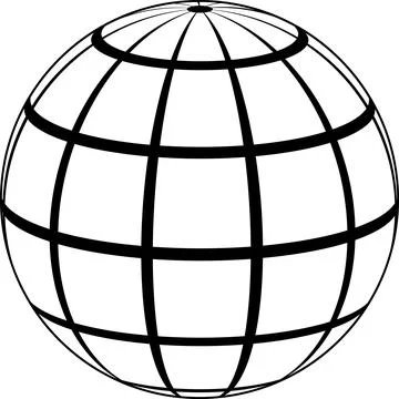 Graticule globe Meridian and parallel Earth Illustrazione stock