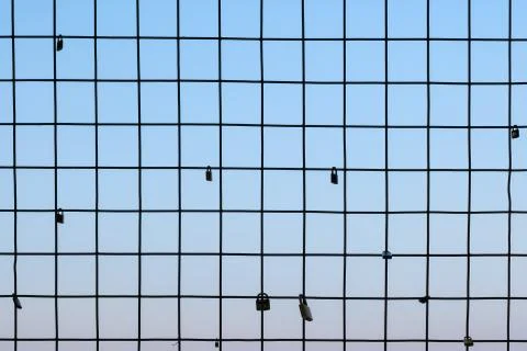 Grating Background With Love Locks Фото