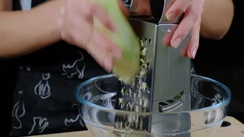 Grating Celery in Cooking Kitchen Video stock 341461867