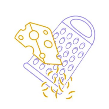 Grating cheese icon   line Stock Illustration