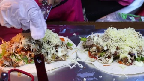 Grating cheese on kebab 스톡 동영상 170012737