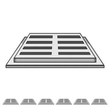 Grating drain cover cartoon vector graphic Stock Illustration