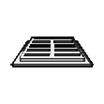 Grating drain cover pixel art vector illustration Stock Illustration