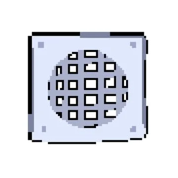 Grating drain cover pixel art vector illustration Stock Illustration