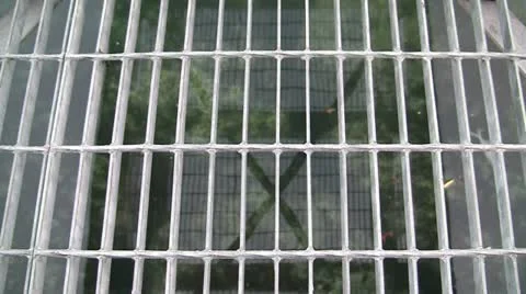 Grating Over Green Rippling Habor Water Stock Footage 19163704