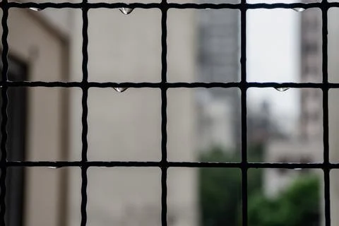 Grating with water drops Stock Photos