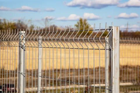 Grating wire industrial fence panels, pvc metal fence Stock Photos
