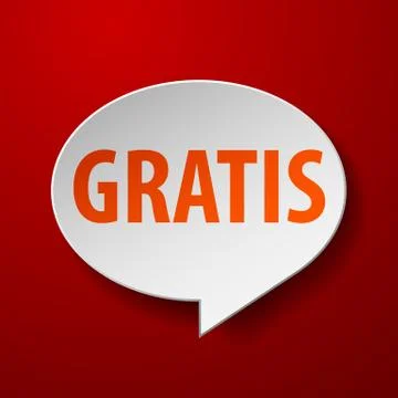 Gratis 3d speech bubble on red background Stock Illustration