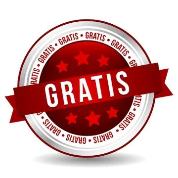 Gratis Badge - Online Button - Banner with Ribbon. Stock Illustration
